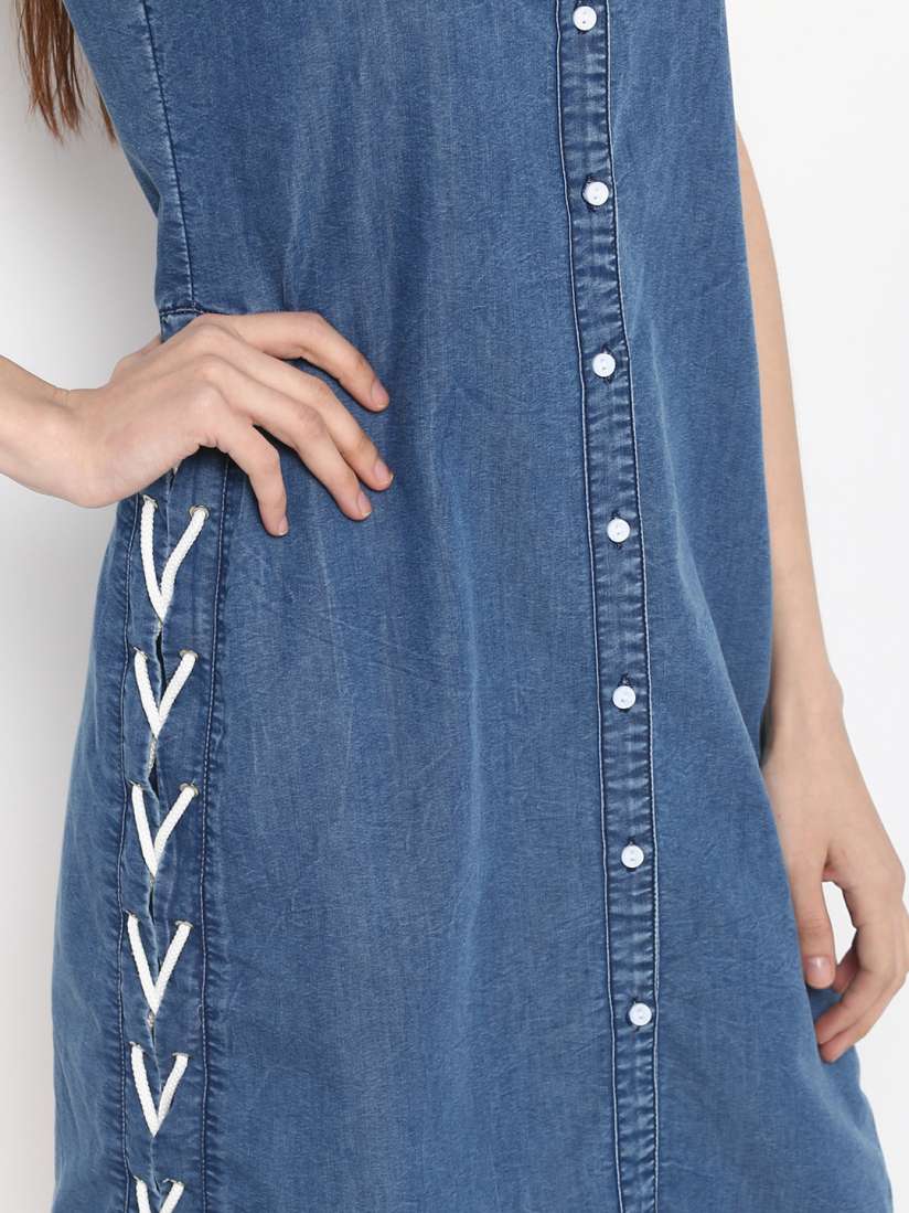 Denim one piece myntra online