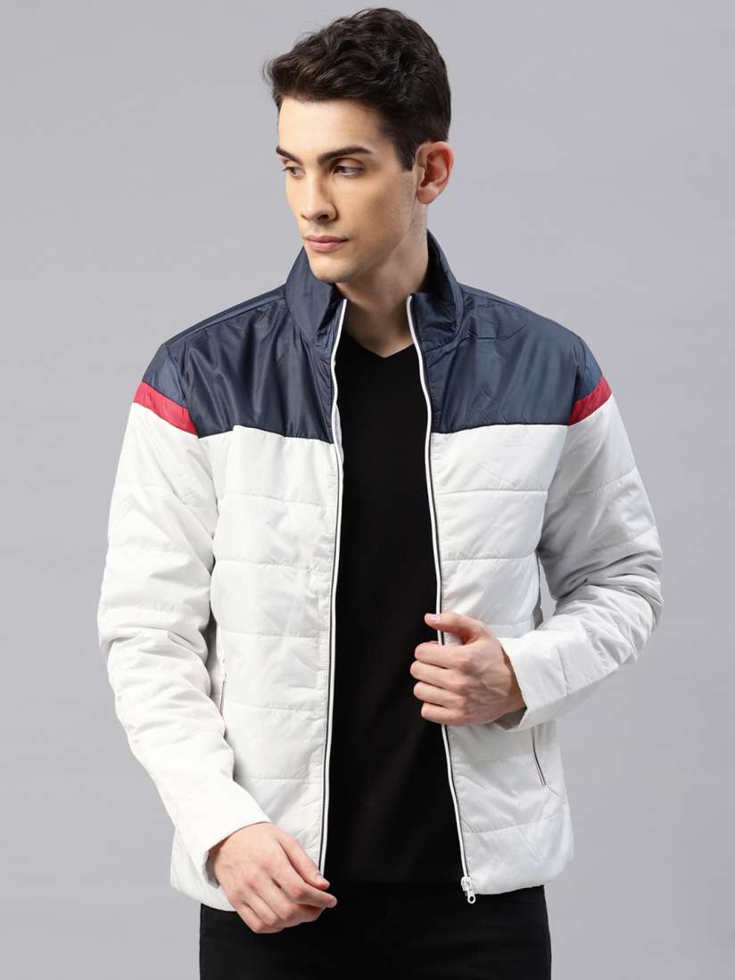 Buy HRX by Hrithik Roshan Men White Navy Blue Colourblocked Padded Jacket Jackets for Men 5393444 Myntra