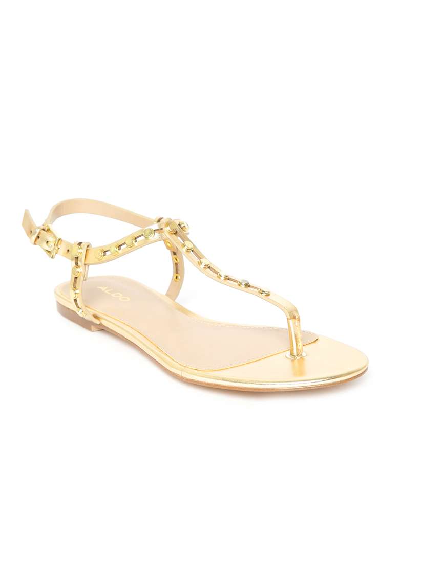 Buy ALDO Women Gold Toned Embellished T Strap Flats Flats for Women 5414459 Myntra