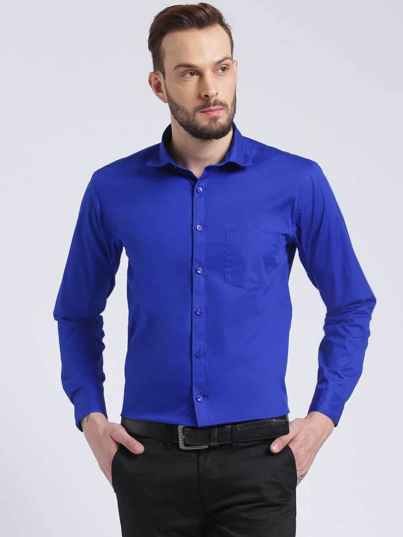 Buy Being Fab Men Blue Smart Regular Fit Solid Formal Shirt Shirts for Men 5414748 Myntra