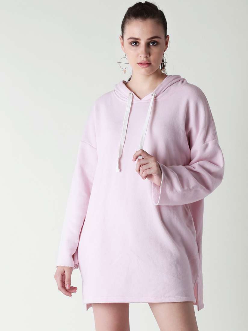 Buy FOREVER 21 Women Pink Solid Sweatshirt Dress Dresses for Women 5424394 Myntra