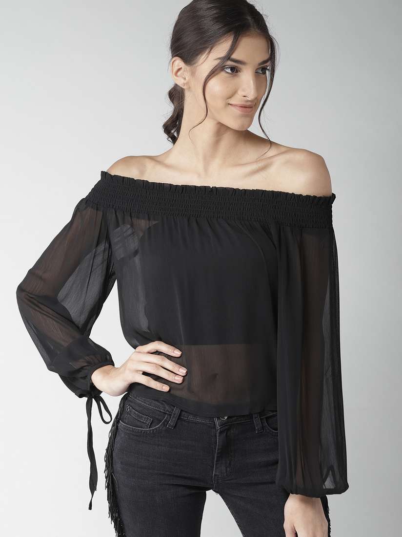 sheer bardot top