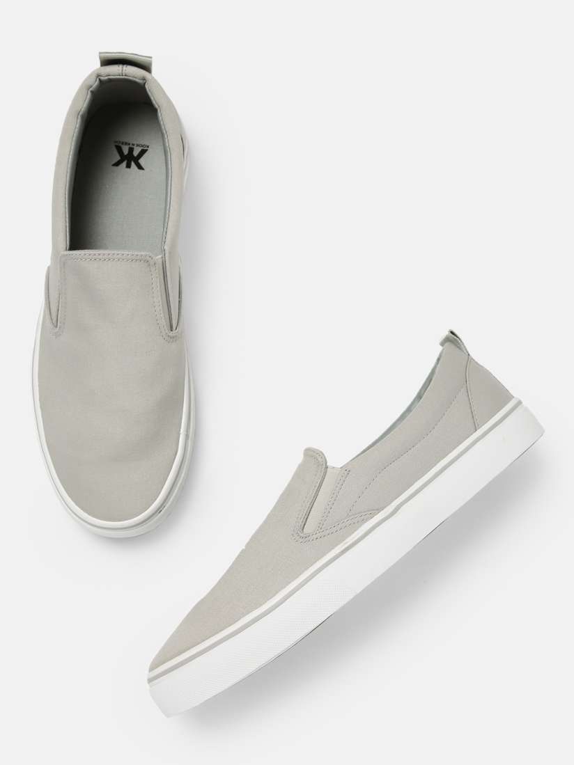 Buy Kook N Keech Men Grey Slip On Sneakers Casual Shoes for Men 5497589 Myntra
