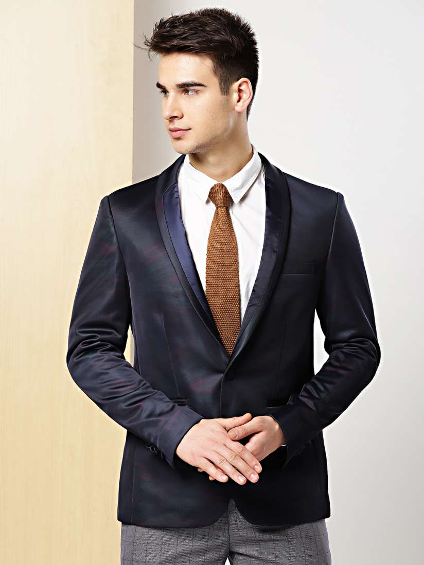 Solid single breasted party men's blazer online