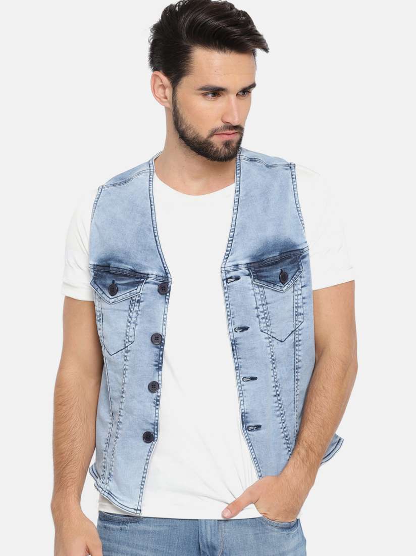 Buy Moda Rapido Men Washed Solid Denim Jacket Jackets for Men 5497778 Myntra