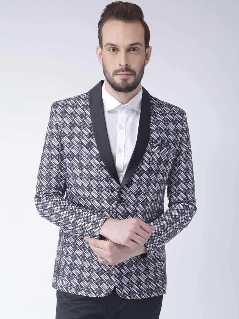 Buy Hangup Black White Checked Slim Fit Blazer Blazers for Men 5524680 Myntra
