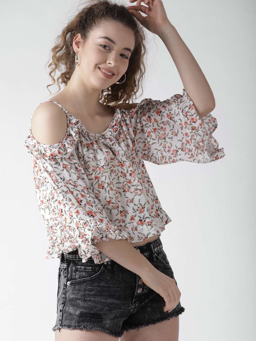 Forever 21 floral off the shoulder top store