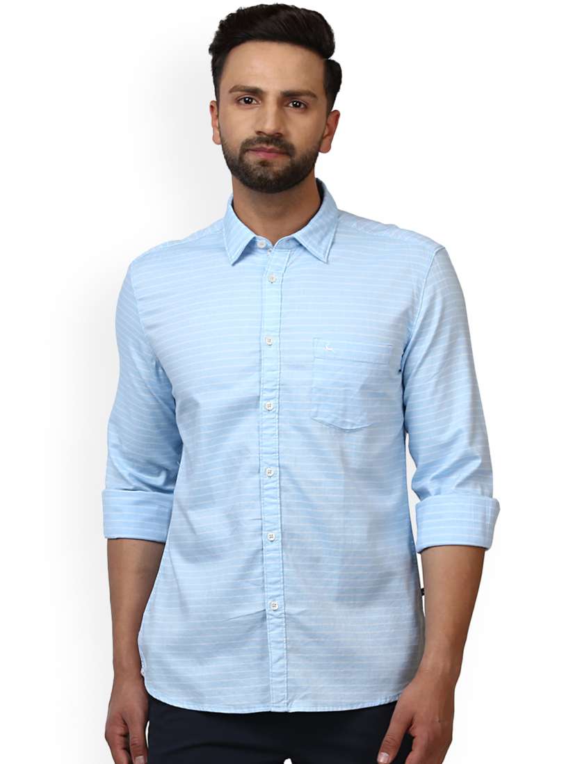 Buy Parx Men Blue Slim Fit Striped Casual Shirt Shirts for Men 5526464 Myntra
