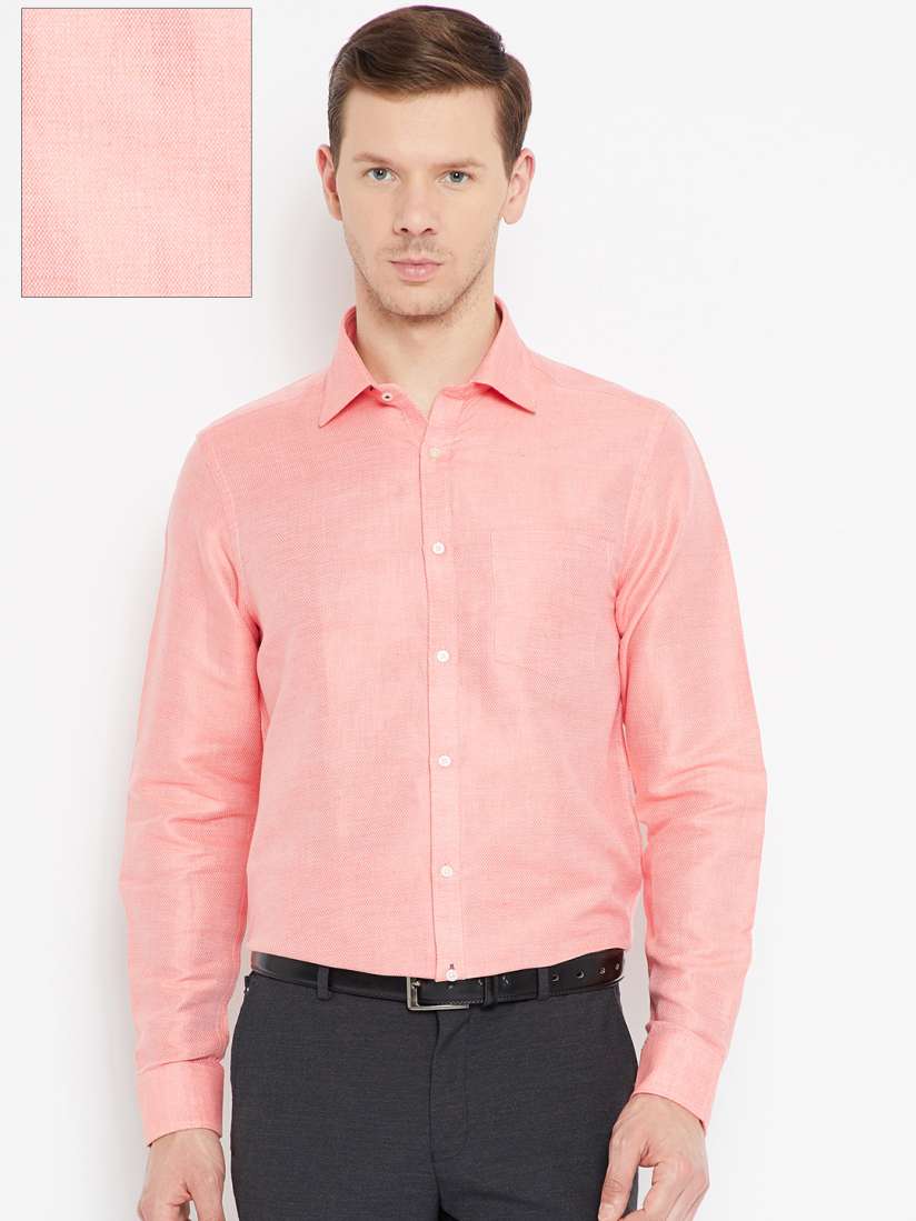 Buy Blackberrys Men Peach Coloured Smart Fit Self Design Formal Shirt Shirts for Men 5566793 Myntra