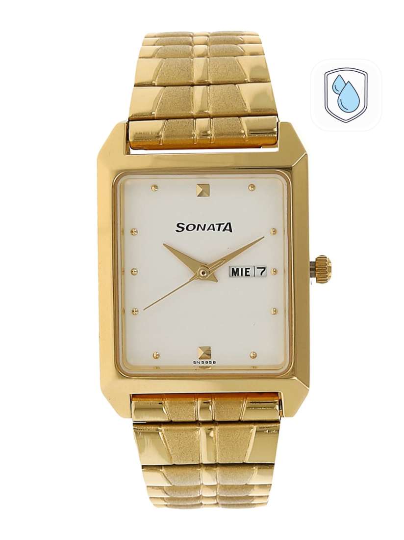 Buy Sonata Men Gold Toned White Analogue Watch Watches for Men 5570892 Myntra