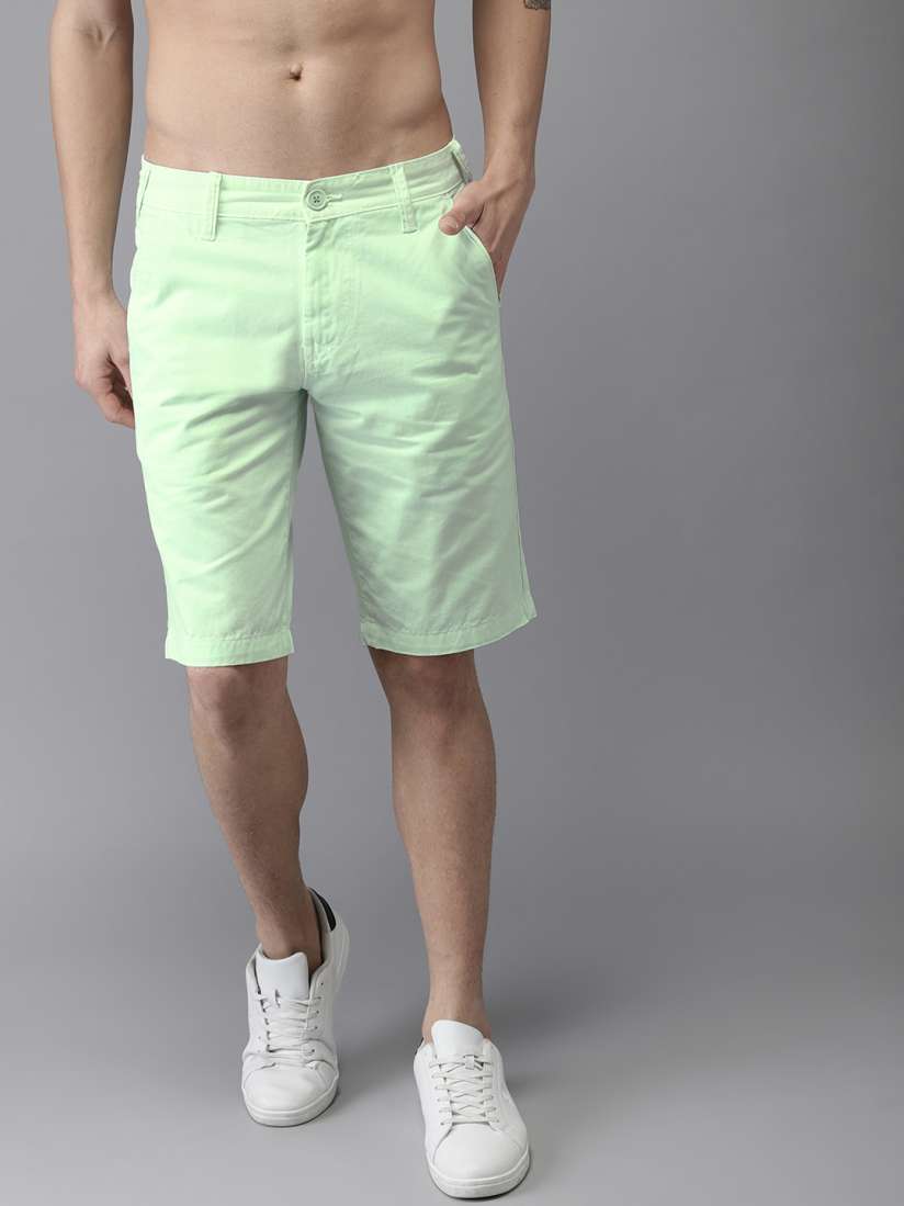 Buy Moda Rapido Men Mint Green Solid Slim Fit Chino Shorts Shorts for Men 5590702 Myntra