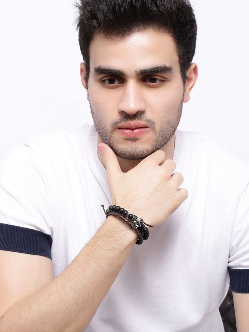 Buy Dare By Voylla Set Of 2 Bold Hint Beaded Gypsy Bracelets For Men Bracelet for Men 5594225 Myntra