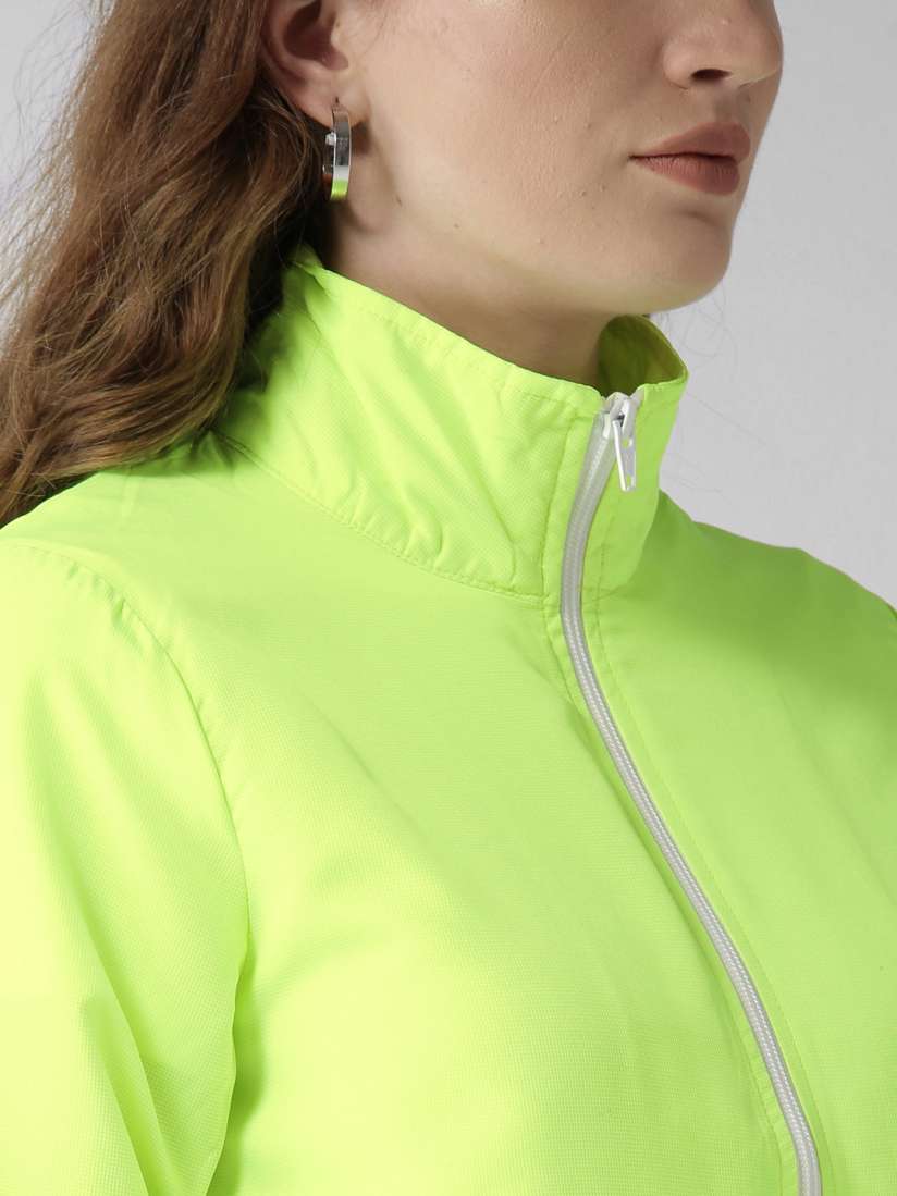 Buy Mast Harbour Women Fluorescent Green Solid Lightweight Bomber Jacket Jackets for Women 5616230 Myntra