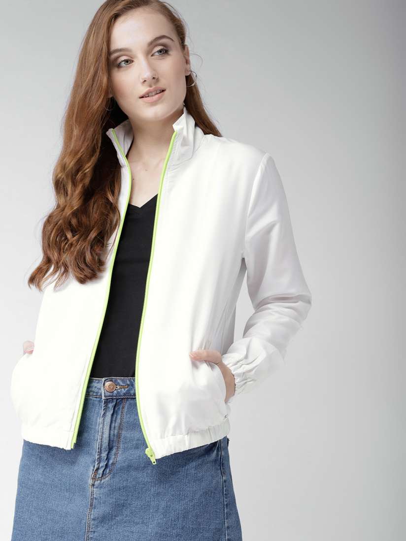 Buy Mast Harbour Women White Solid Lightweight Bomber Jacket Jackets for Women 5616240 Myntra