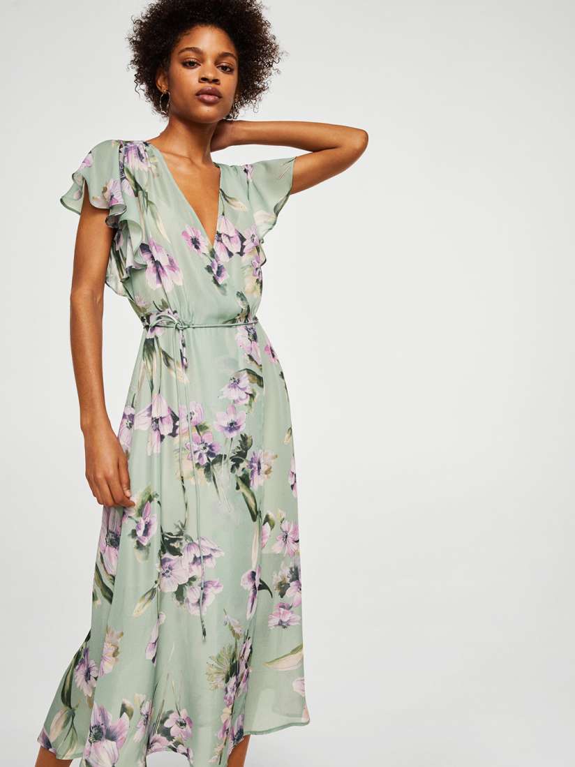 Buy MANGO Women Green Printed Wrap Dress Dresses for Women 5648772 Myntra