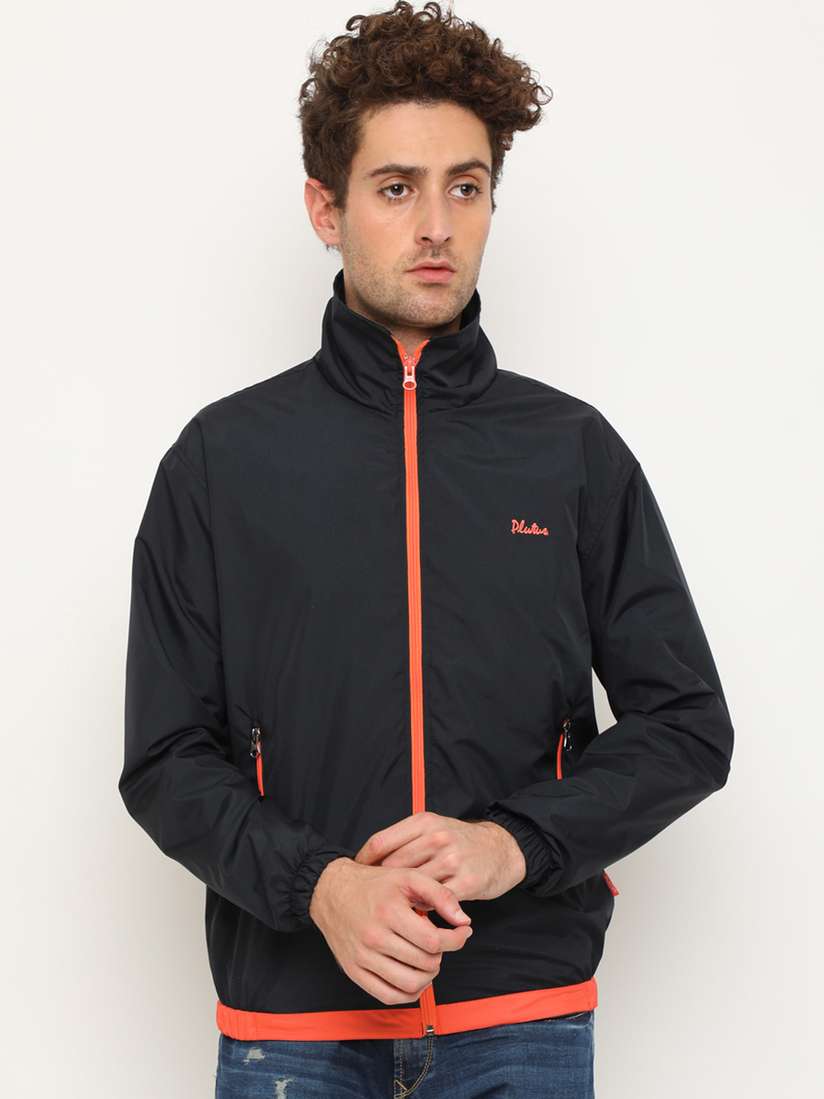 Black Windcheater Woodland Buy Plutus Men Black Solid Windcheater