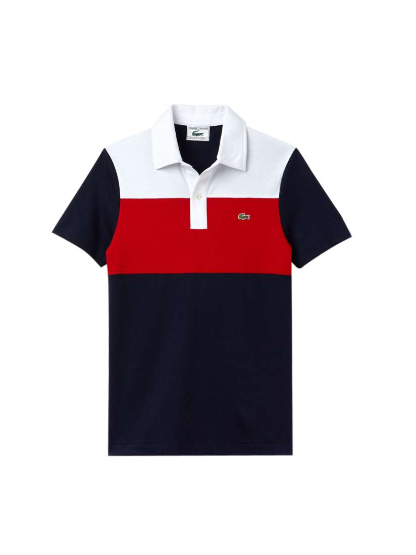 Buy Lacoste Men Navy Blue Red Colourblocked Polo Collar T shirt Tshirts for Men 5651032 Myntra