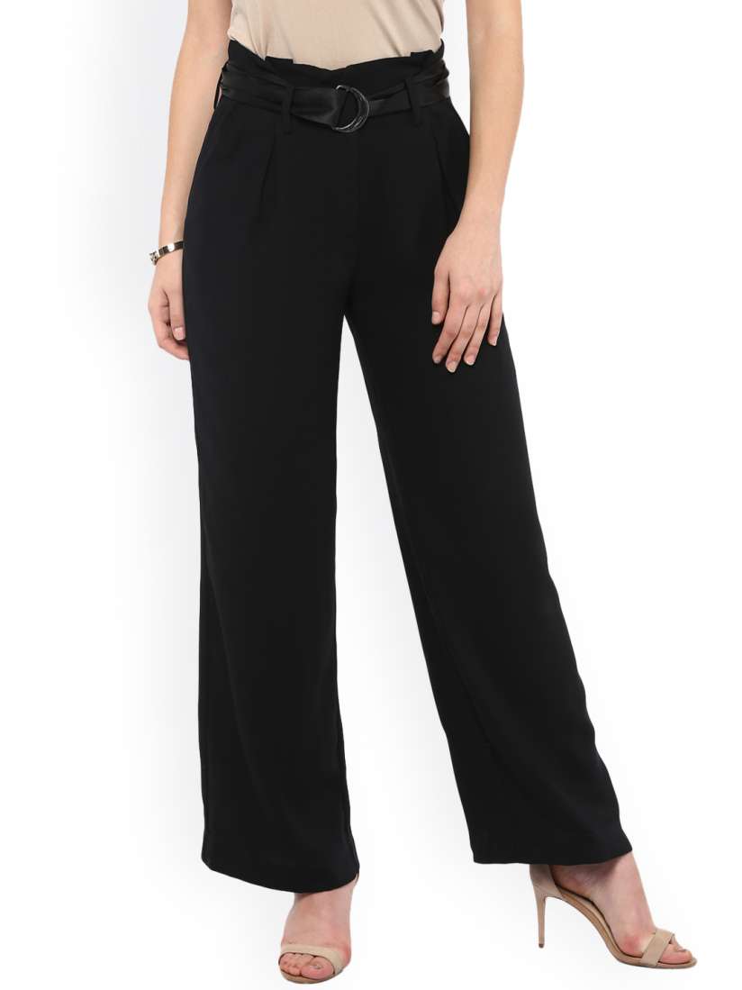 Buy Kazo Women Black Flared Solid Palazzos Palazzos for Women 5657937 Myntra