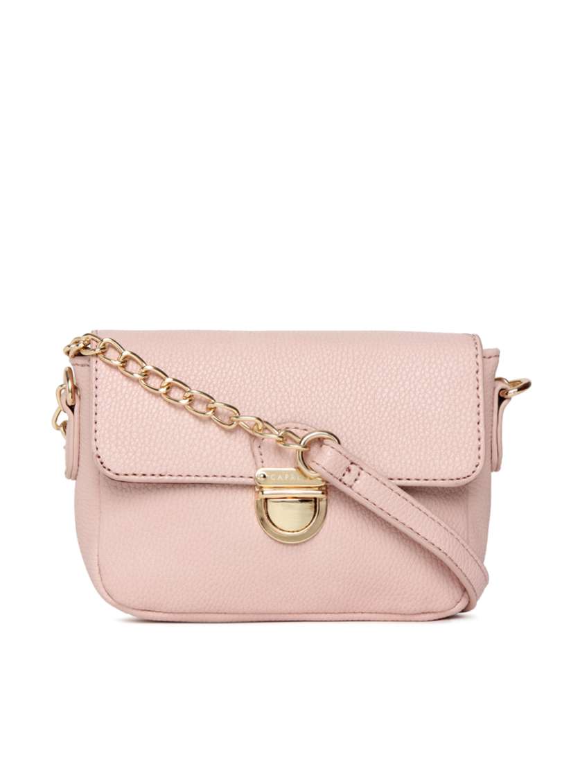 Caprese pink solid sling bag top
