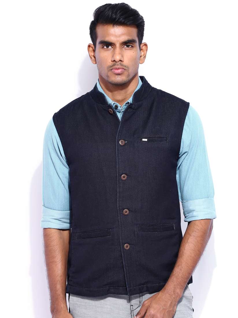 Buy Indian Terrain Navy Nehru Jacket Jackets for Men 578613 Myntra