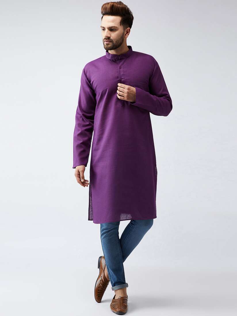Buy SOJANYA Men Purple Solid Straight Kurta Kurtas for Men 5793900 Myntra