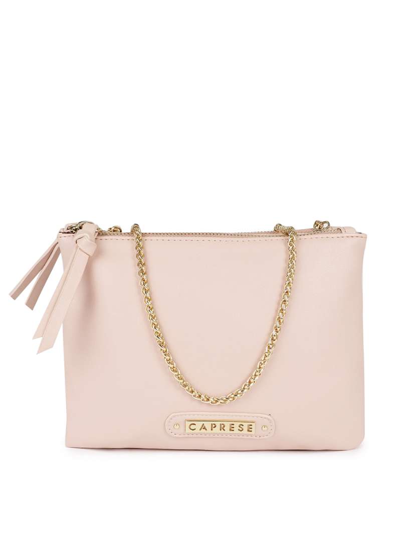Caprese pink solid sling bag clearance
