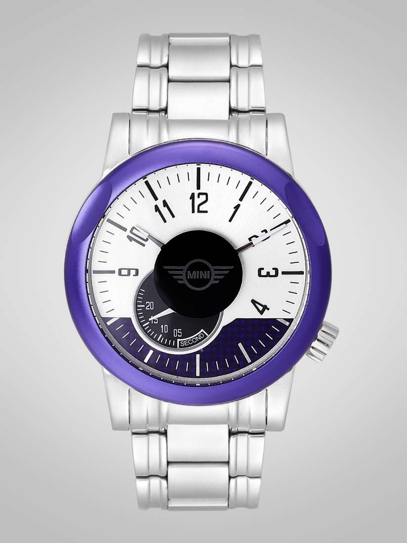 Buy MINI Men Silver Toned Navy Blue Swiss Analogue Watch SM 014 Watches for Men 5800167 Myntra