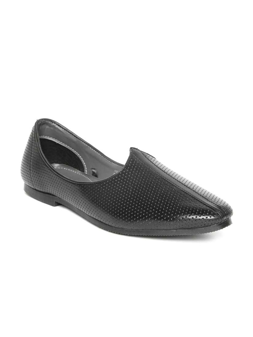 Buy Bata Men Black Textured Mojaris Casual Shoes for Men 5801650 Myntra