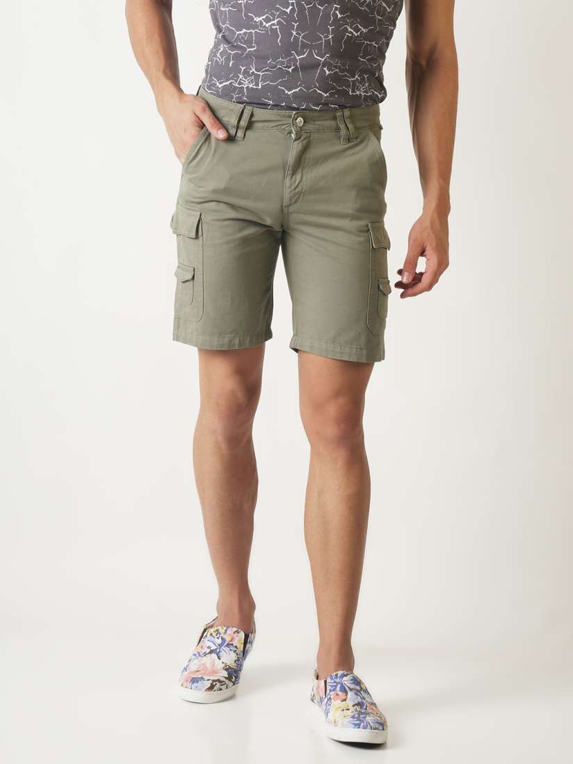 Mens cargo shorts slim fit clearance