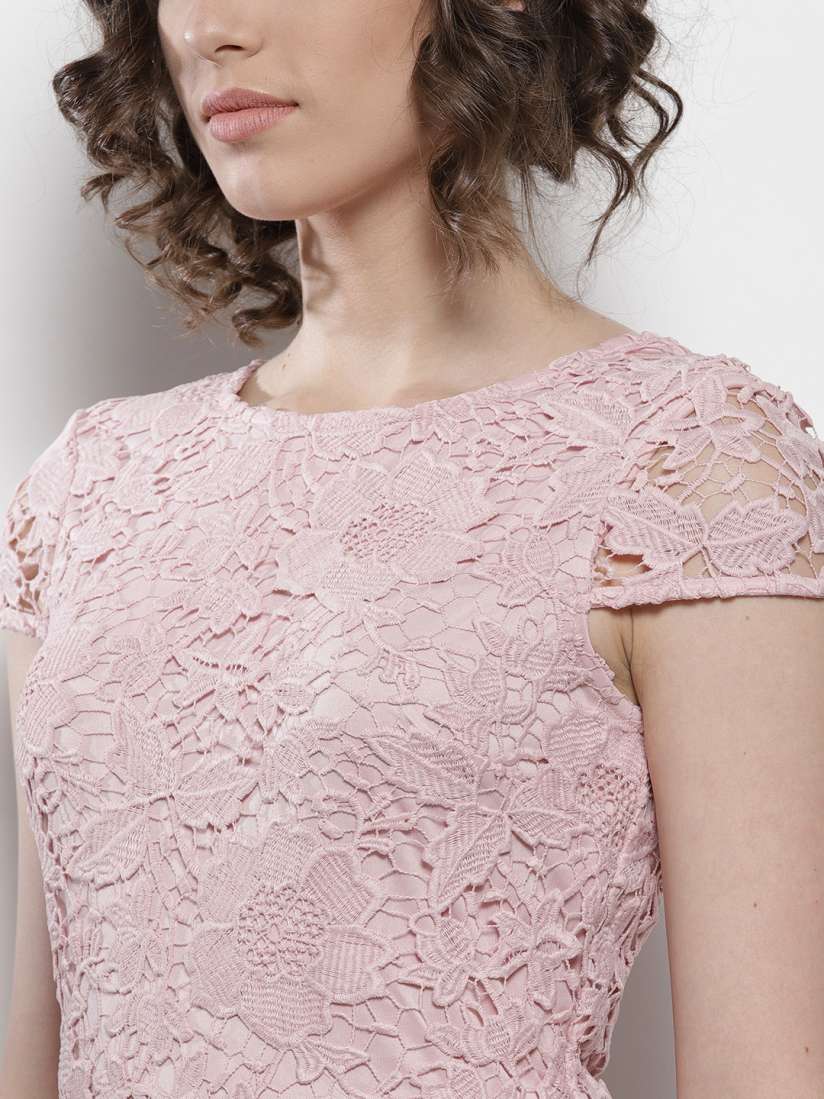 Buy DOROTHY PERKINS Women Pink Lace Sheath Dress Dresses for Women 5831300 Myntra