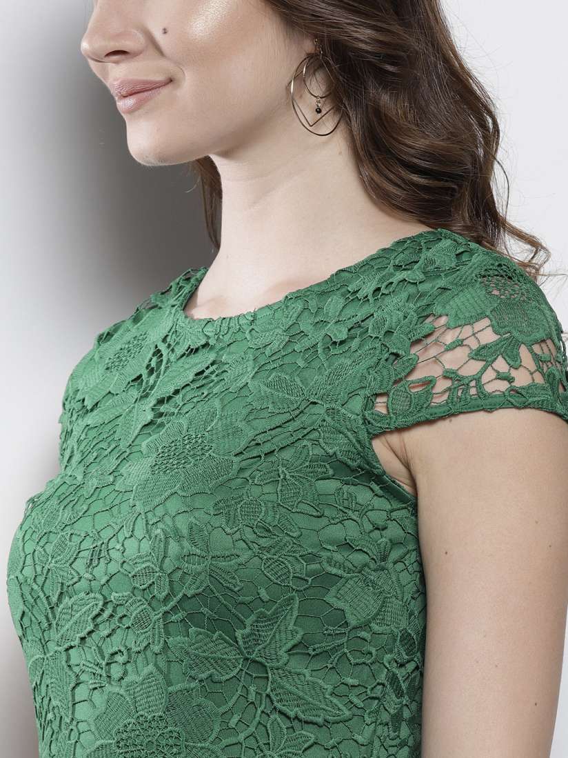 Dorothy perkins green lace dress deals