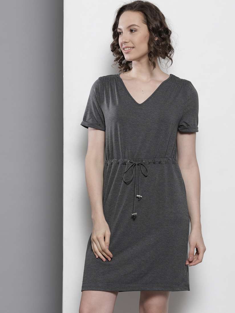 Buy DOROTHY PERKINS Women Charcoal Grey Solid A Line Dress Dresses for Women 5831347 Myntra