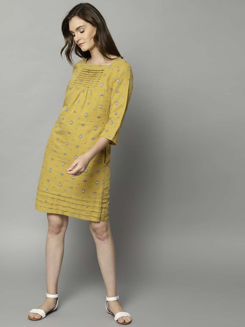 Marks and spencer mustard dress cheap