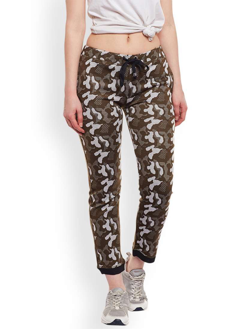Buy VIMAL JONNEY Women Olive Grey Printed Track Pants Track Pants for Women 5845383 Myntra