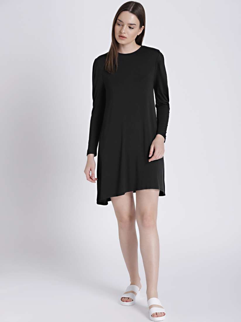 Buy Chemistry Women Black Solid A Line Dress Dresses for Women 5864907 Myntra