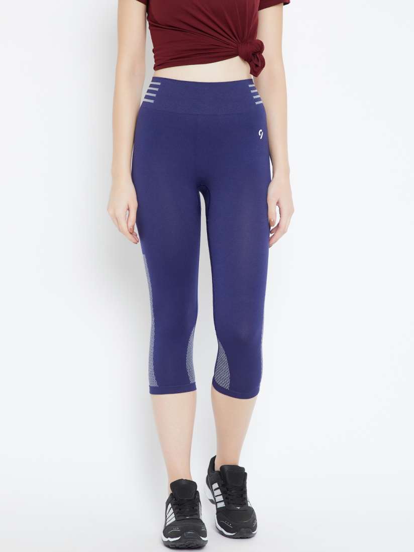 Buy C9 AIRWEAR Women Blue Solid Capris Capris for Women 5872477 Myntra