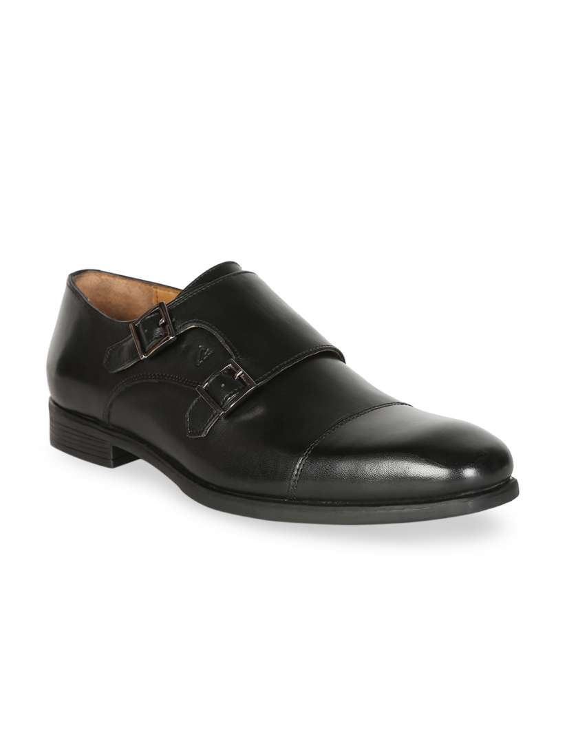 Buy Van Heusen Men Black Formal Leather Monk Shoes Formal Shoes for Men 5913979 Myntra