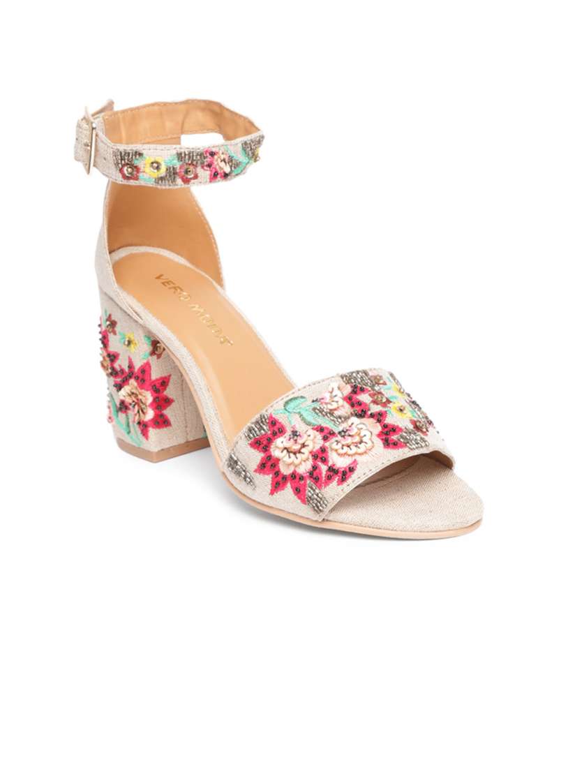 Buy Vero Moda Women Beige Pink Embellished Heels Heels for Women 5919718 Myntra