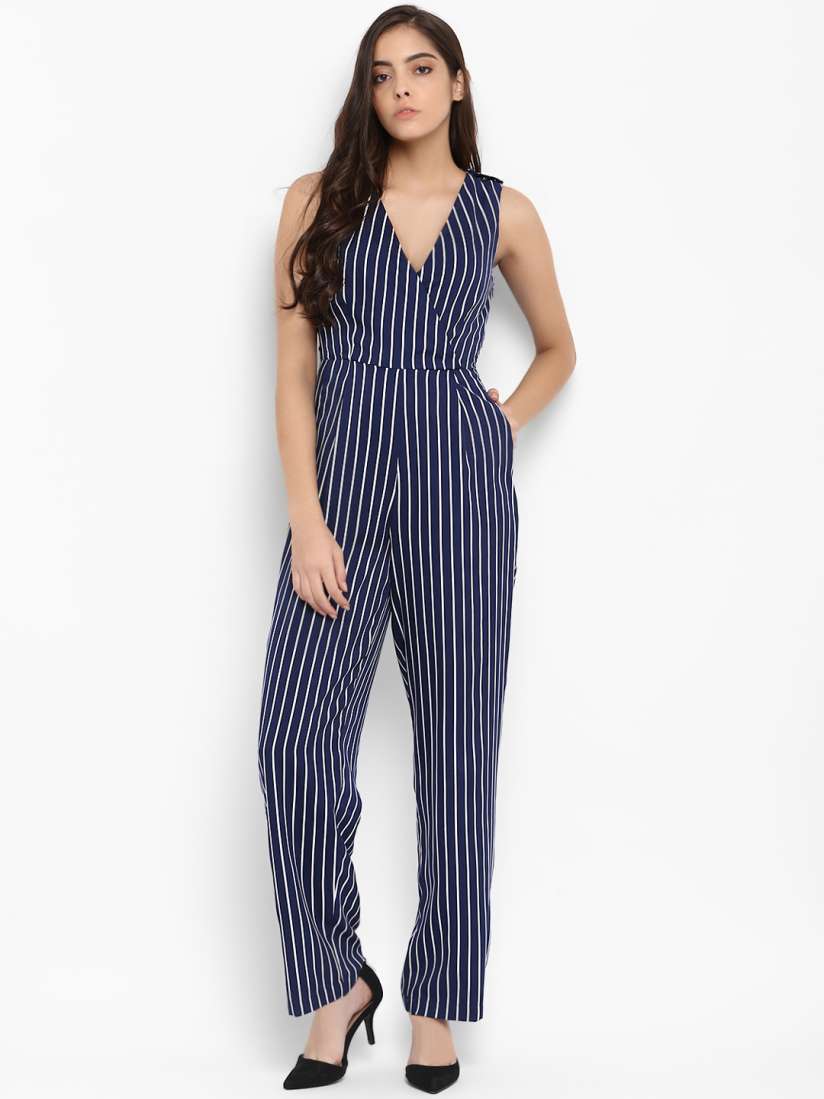 Striped jumpsuit myntra discount