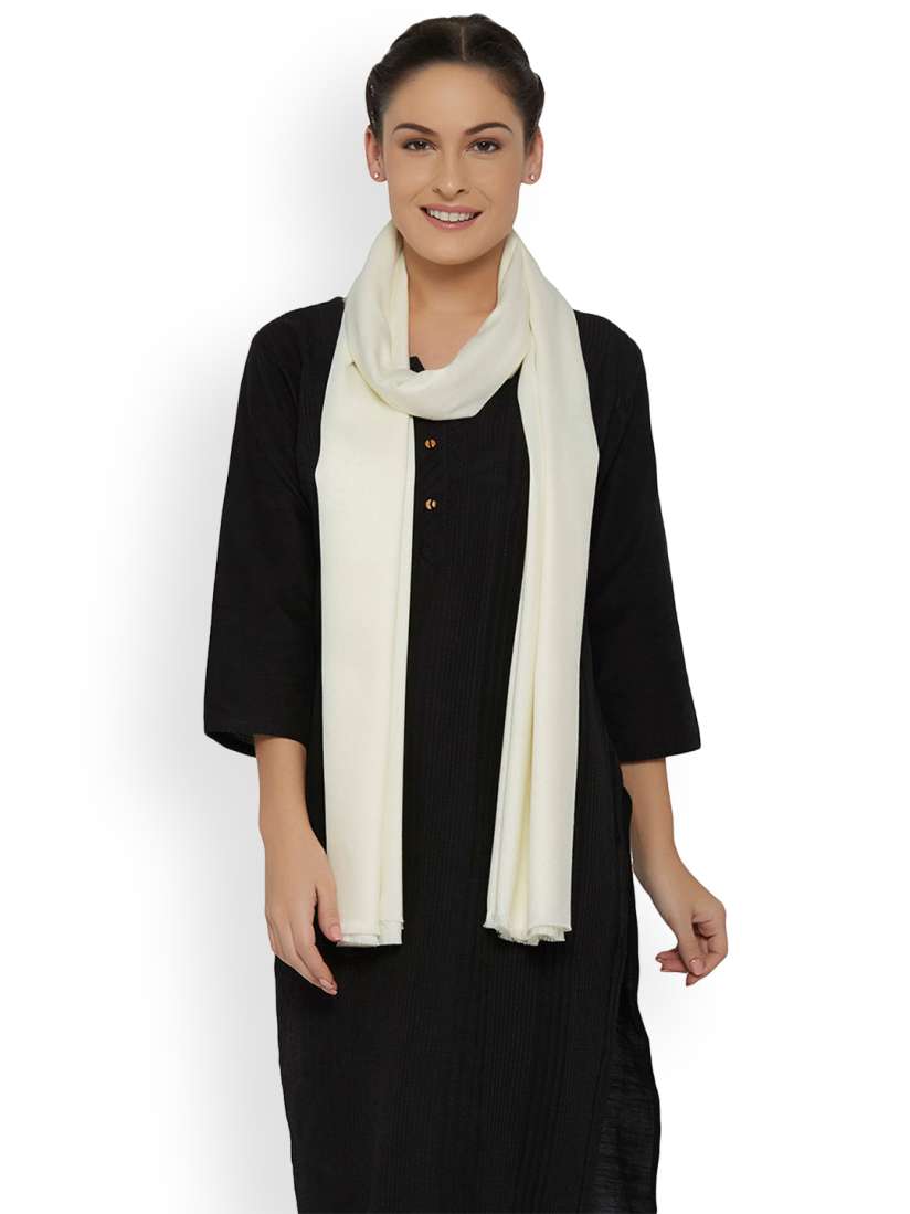 Buy Ishin Off White Solid Shawls Shawl for Women 5966480 Myntra