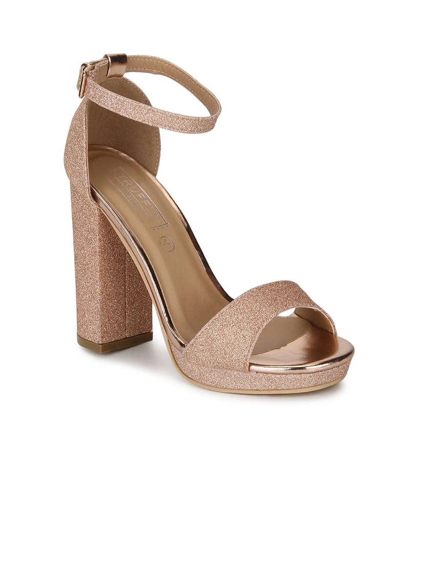 Buy Truffle Collection Women Rose Gold Solid Sandals Heels for Women 5972504 Myntra