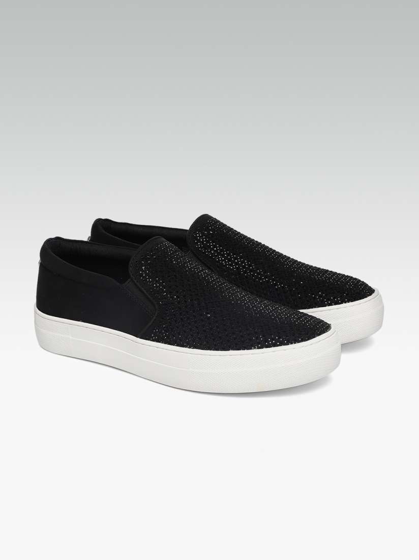 Steve madden black slip on shoes womens top