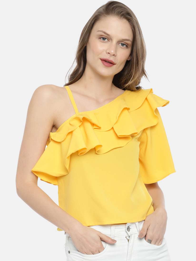 Yellow tops myntra outlet