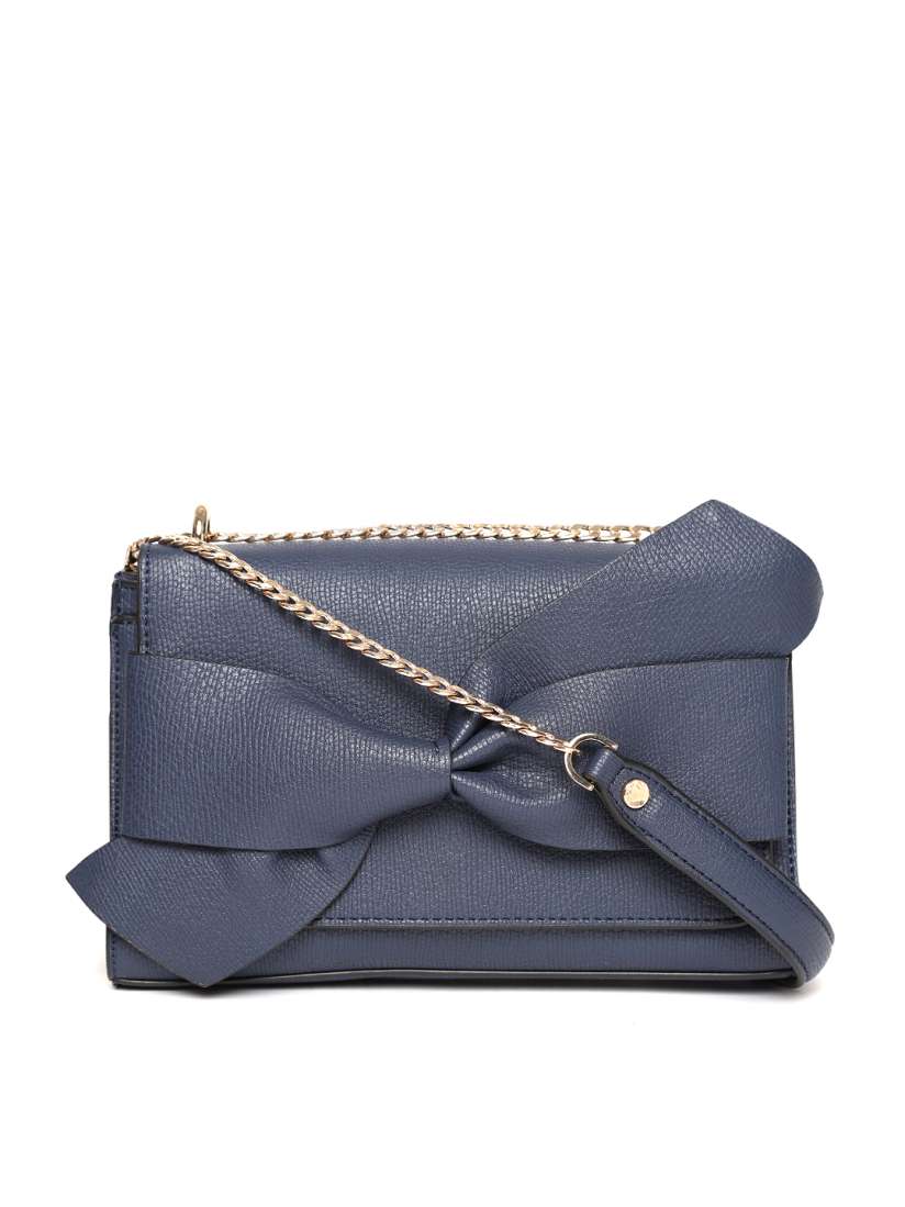 Buy Dune London Navy Blue Solid Sling Bag with Bow Detail Handbags for Women 6172566 Myntra