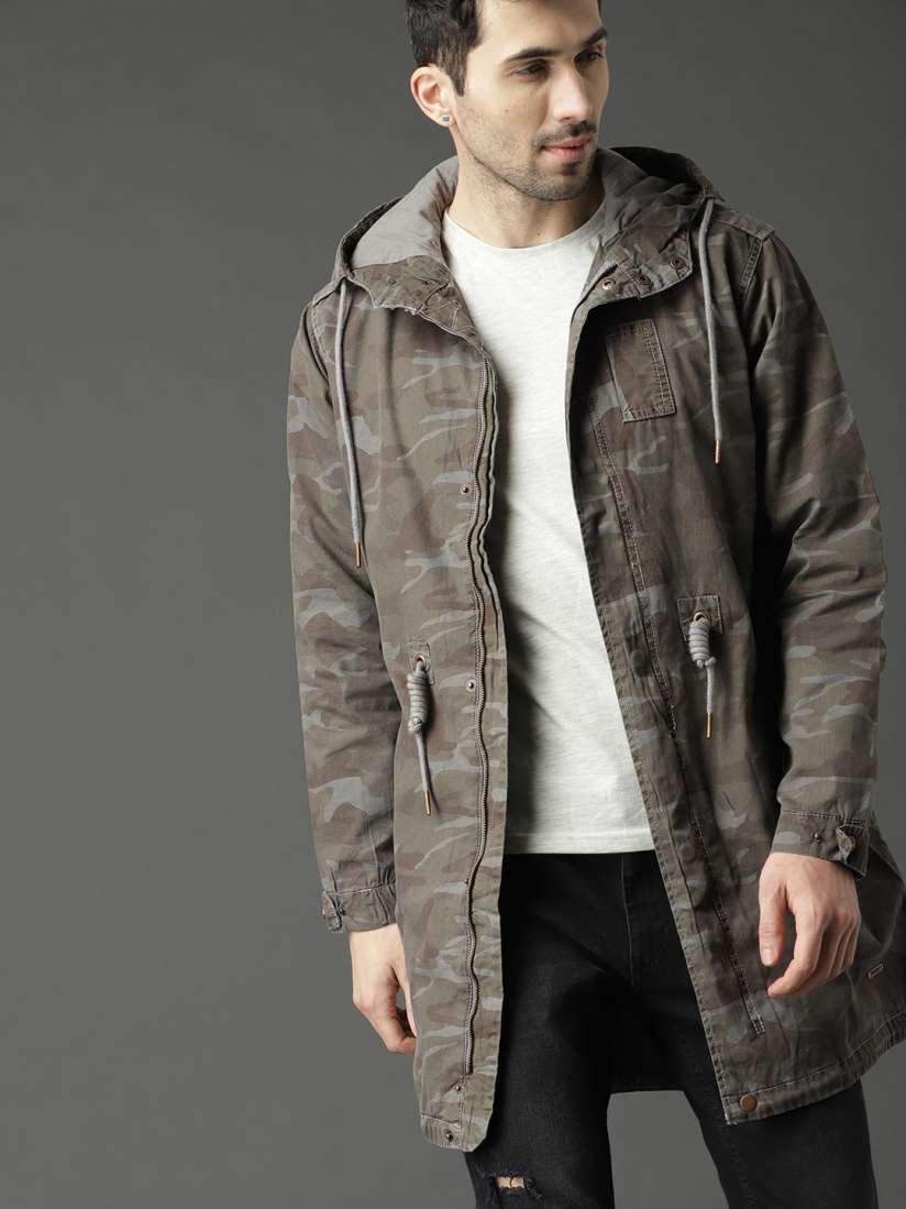 Longline camo jacket mens shop