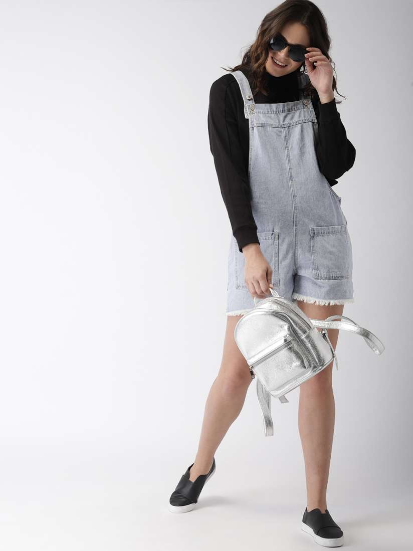 Buy FOREVER 21 Blue Solid Dungarees Dungarees for Women 6411732 Myntra