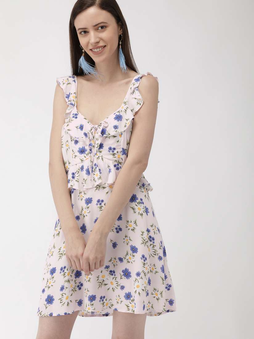 Buy FOREVER 21 Women Pink Printed A Line Dress Dresses for Women 6412575 Myntra