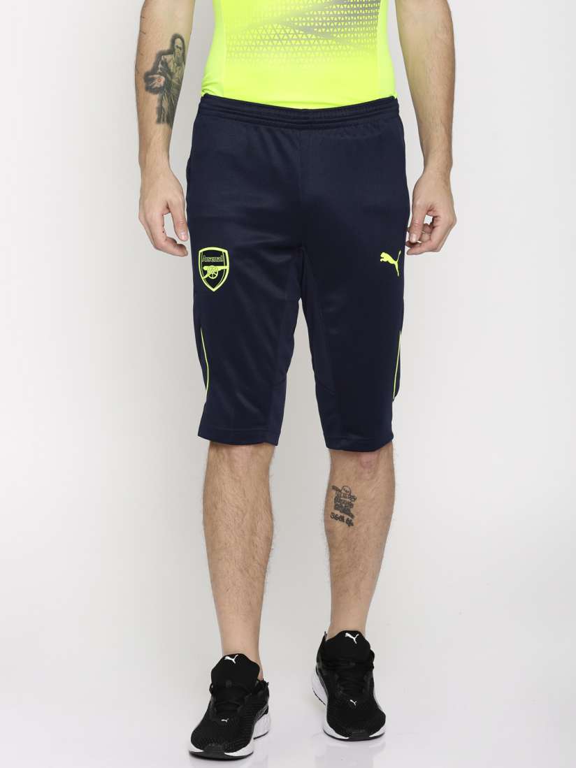 Buy Puma Men Navy Blue Solid Regular Fit AFC 3 4 Football Shorts Shorts for Men 6416826 Myntra