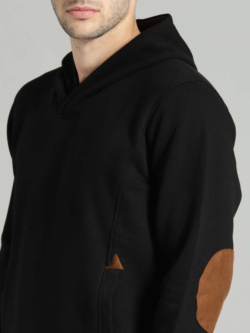 Buy Roadster Men Black Solid Hooded Sweatshirt Sweatshirts for Men 6510128 Myntra