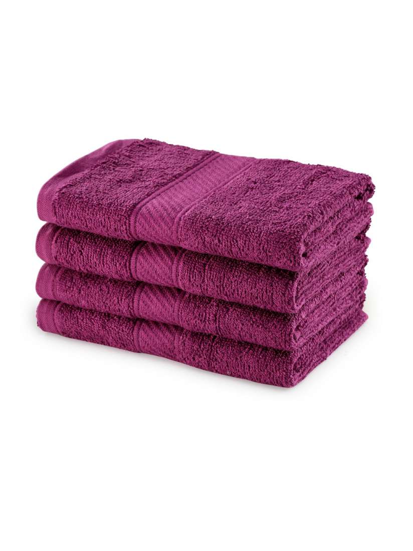 Buy MYTRIDENT Set of 4 400 GSM Magenta Hand Towels Hand Towels for Unisex 6515002 Myntra